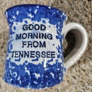 Good Morning from Tennessee Hand Thrown Signed stoneware Pottery coffee mug